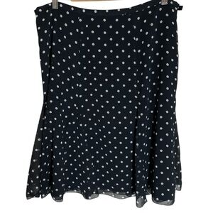 D8- Liz&Co Women’s Size 14 - Polka Dot Knee Length Skirt - Large
